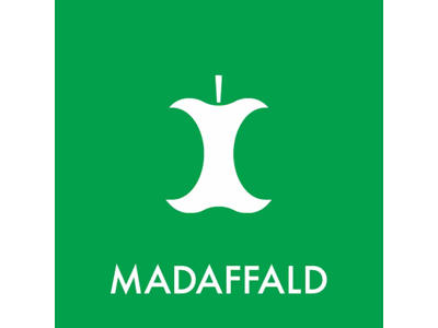 Affaldspiktogram MADAFFALD | 12x12cm | Selvklæbende Folie | Grøn