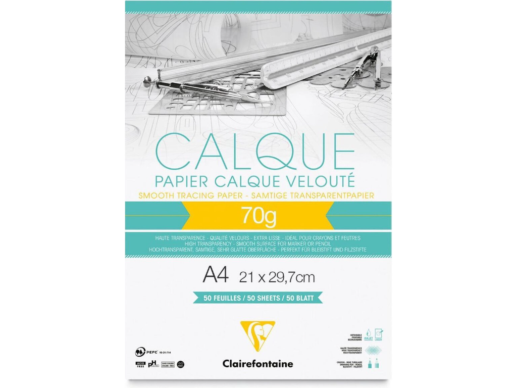 Kalkerpapir A4, 50 ark, 70 g.
