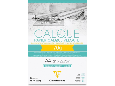 Kalkerpapir A4, 50 ark, 70 g.