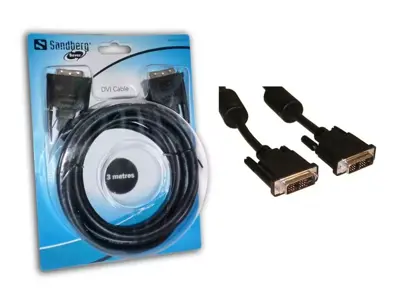 Monitorkabel DVI-DVI Sort  1 meter