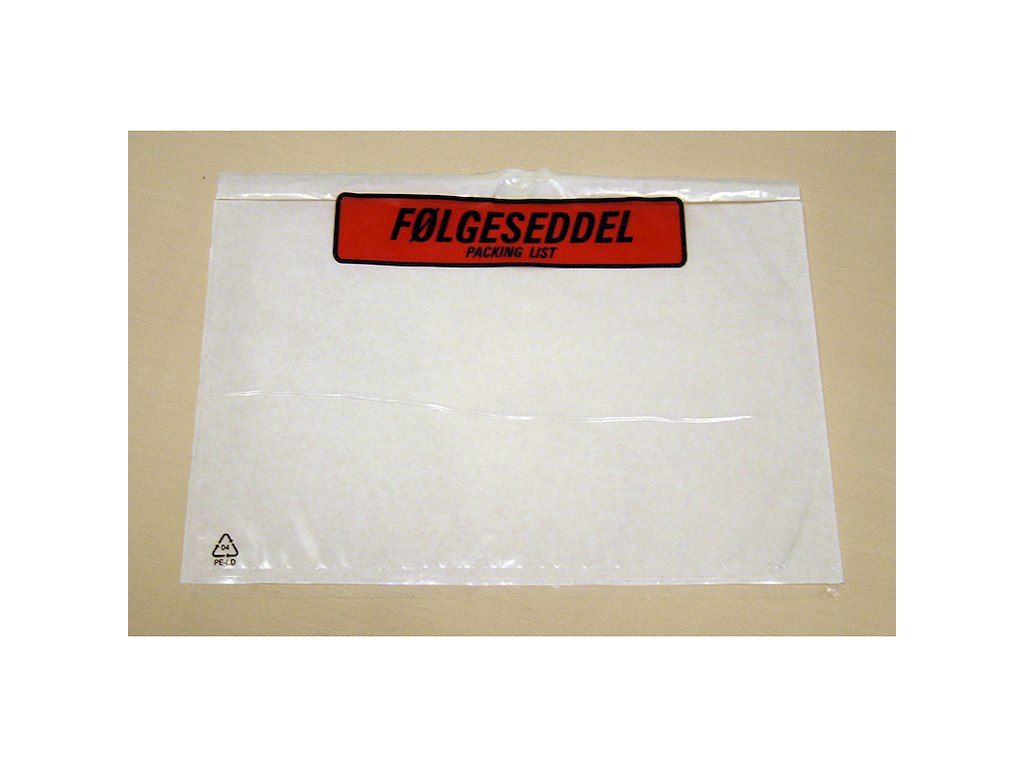 Følgeseddellomme M65 med tryk FØLGESEDDEL 1000 stk