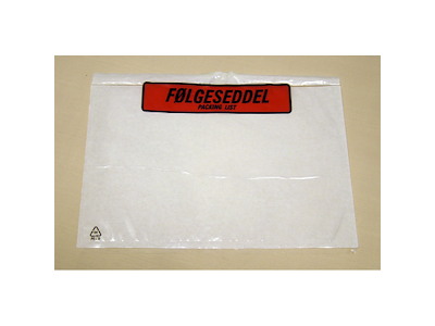 Følgeseddellomme M65 med tryk FØLGESEDDEL 1000 stk