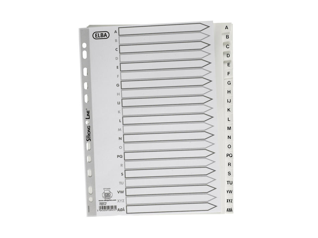 Alfabet A4 Strongline a-å hvid