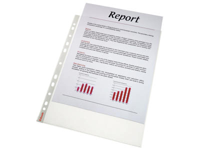 Plastlomme A4 Esselte 0,085 præg åben top 100 stk