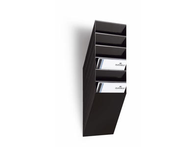 Brochureholder Flexiboxx A4 6 rum lodret sort