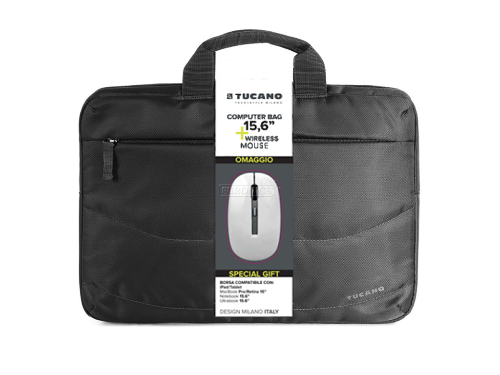 Computertaske Tucano Idea 15,6" sort incl. mus