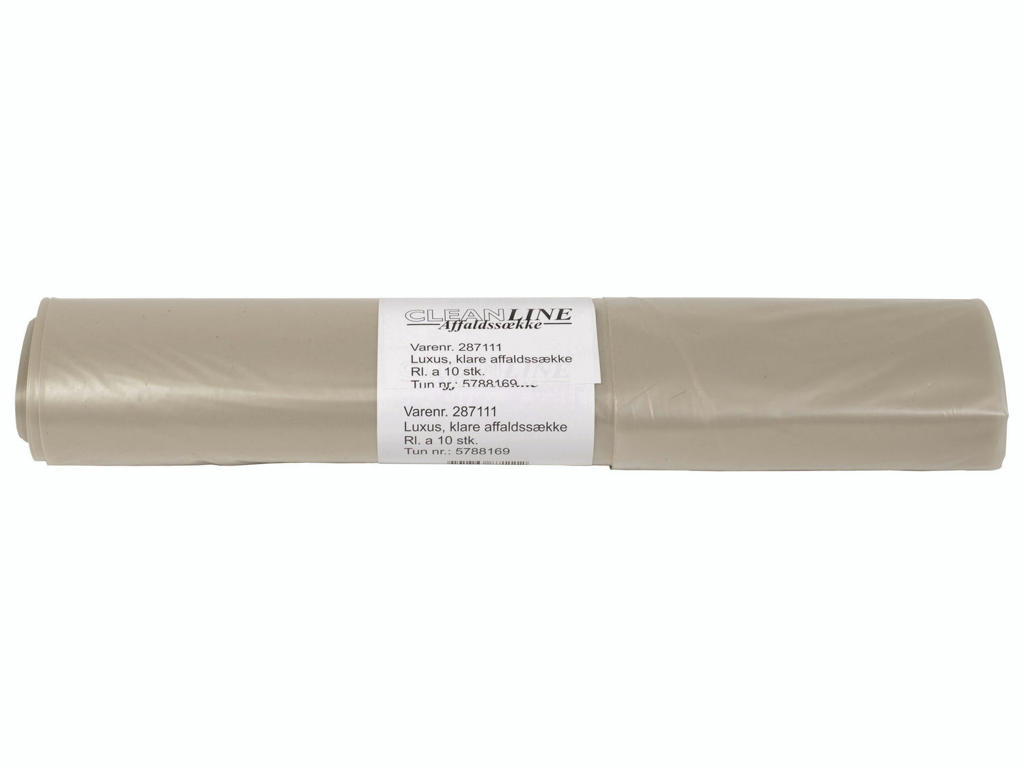 Affaldssæk | 70x110 cm | 100 L | klar | 55 mic | LDPE | 10 stk