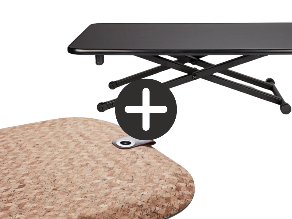 StandUp måtte i kork + sammenklappeligt bord sort