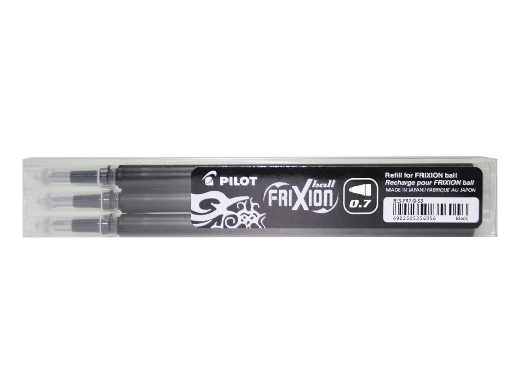 Refill Pilot FriXion sort 0,7 mm 3-stk