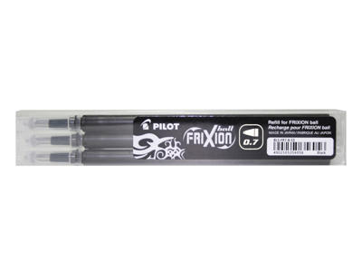 Refill Pilot FriXion sort 0,7 mm 3-stk