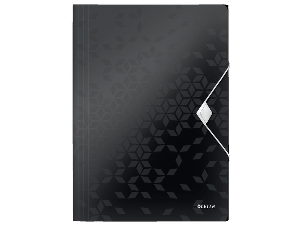 Elastikmappe A4 plast PP Leitz WOW sort