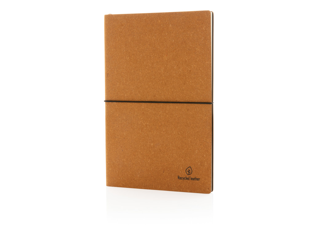 A5 notesbog i genanvendt læder, brun