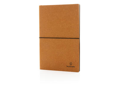 A5 notesbog i genanvendt læder, brun