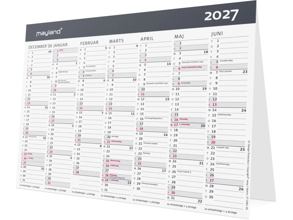 Kontor-bordkalender Moderne A5 2027