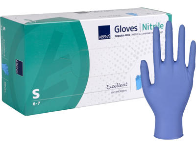 Nitrilhandske pudderfri S blå 200 stk antimikrobiel