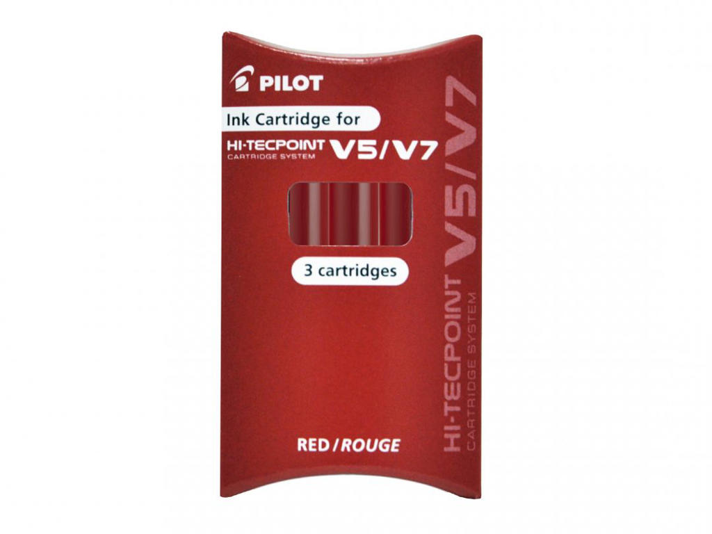 Refill Pilot V5/V7 Hi-Tecpoint rød 3 stk