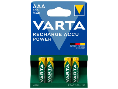 Batteri Varta genopladelig AAA 800 mAh 4 stk