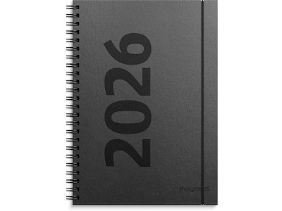 A5 ugekalender højformat matsort genbrugskarton 2026