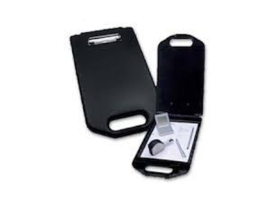 Clipboard A4 med håndtag og rum sort