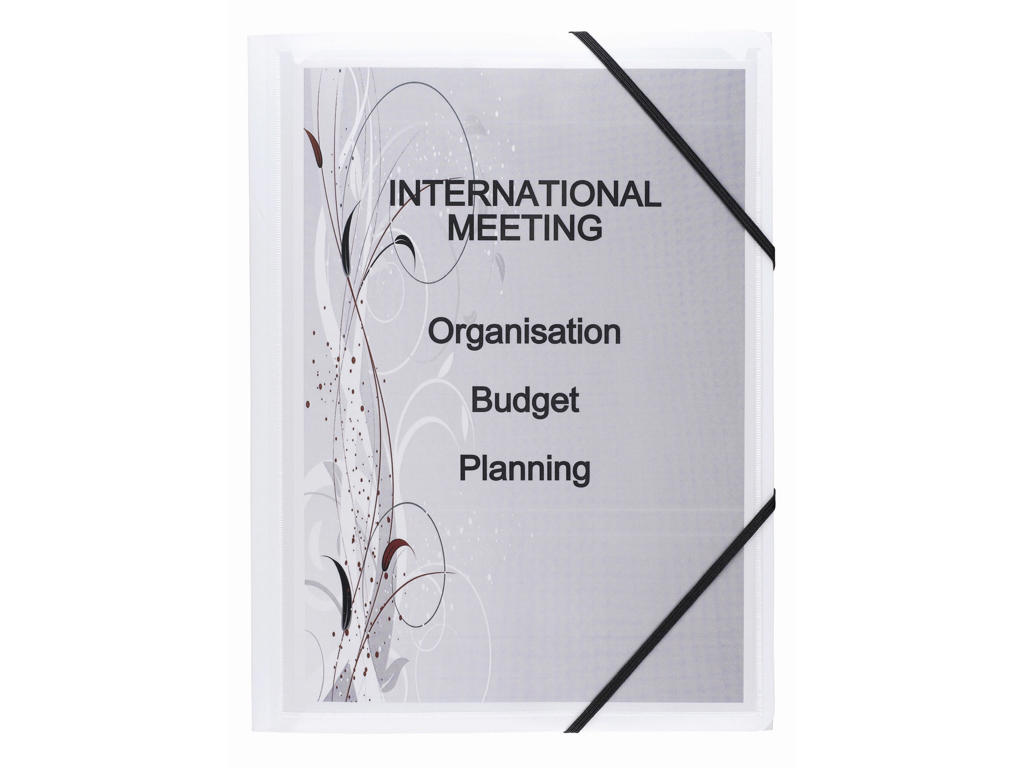 Elastikmappe A4+ plast hvid 