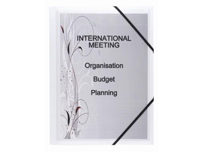 Elastikmappe A4+ plast hvid 