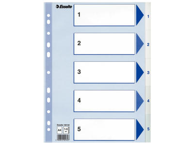 Talregister A4 Esselte 1-5 hvid