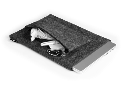 Sleeve EFFECT 13" incl. tilbehørsetui 60% genanvendt filt grå