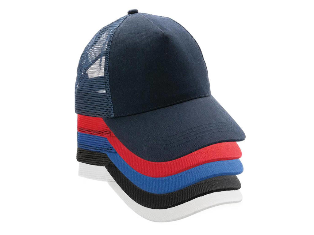 Impact AWARE™ børstet rcotton, 5 panel trucker cap 190gr.