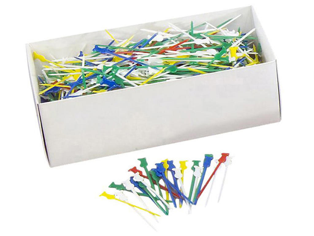 Pindemadspinde kokke plastik ass. farver 1000stk