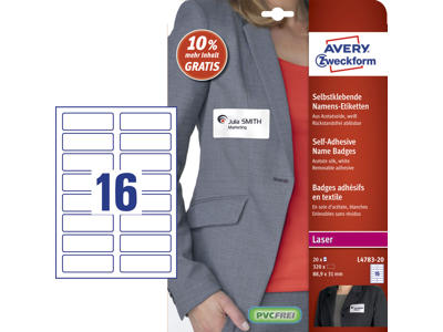 Navneskilt Avery selvklæbende L4783-20 88,9x31mm