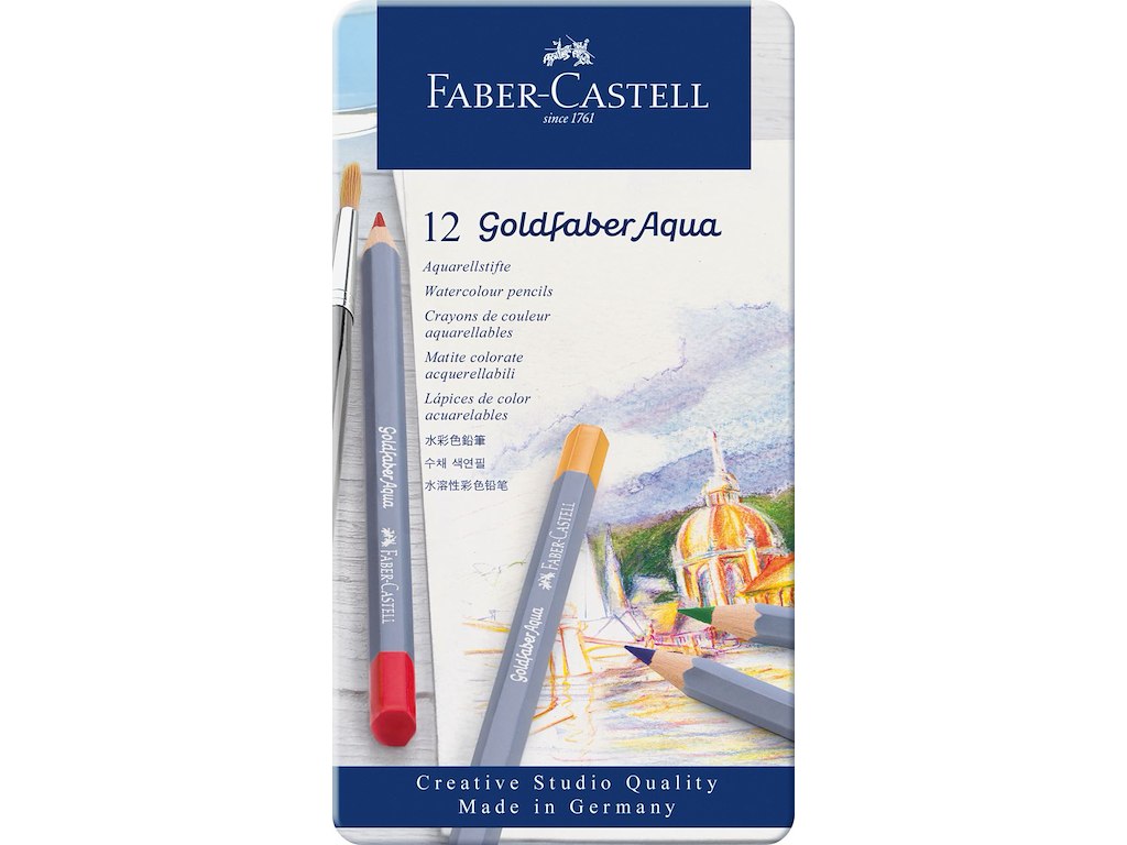 Farveblyant Faber Castell Goldfaber akvaral 12 ass