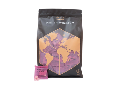 Wally and Whiz vingummi | Hibiscus/Hindbær | Flowpack | 125 stk.