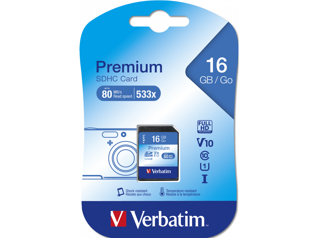 Hukommelseskort | SDHC | 16 Gb | Verbatim