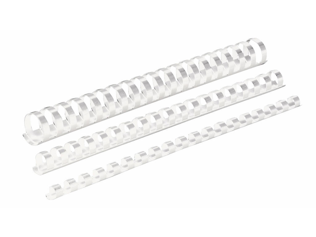 Spiralrygge 10 mm 21 ringe hvid 100 stk A4