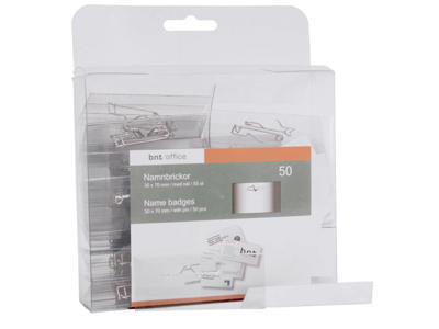 Navneskilt 30x70mm m/nål