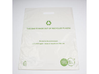 Bærepose 400x450/50 mm hvid 45 my 250 stk RECYCLED