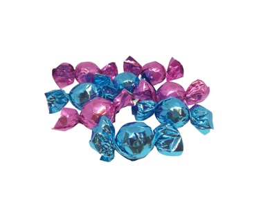 Chokoladekugler med fyld | Kakao | Pink/Blå | 1 kg