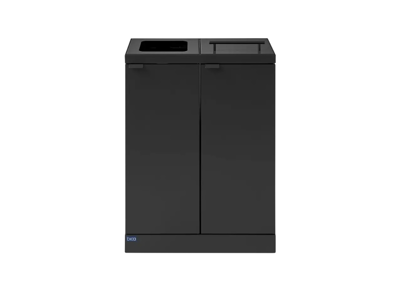 Affaldsbeholder Bica 2x45L 1xåben+1xlåg sort