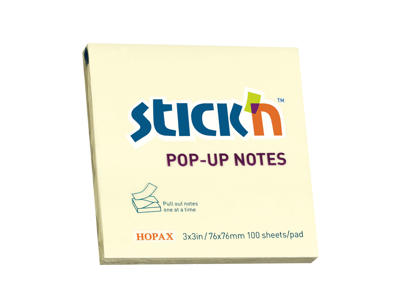 Notes Z 75x75 mm Stick'N gul