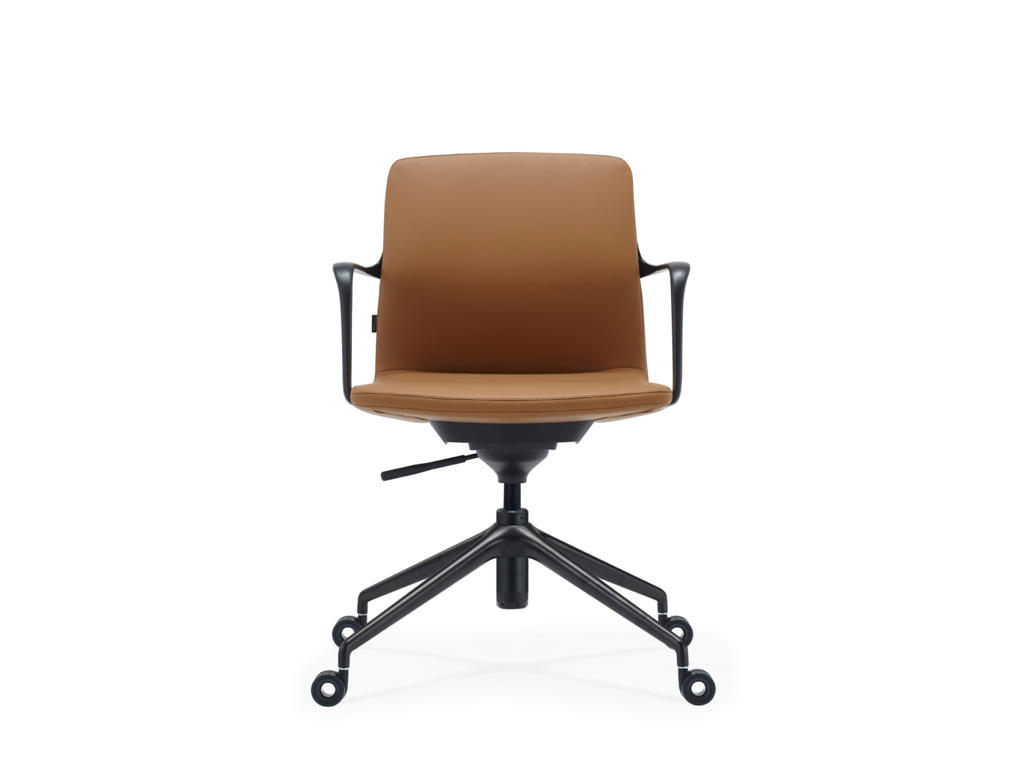 Mødestil Ventus Morgan lav, Cognac PU/sort stel