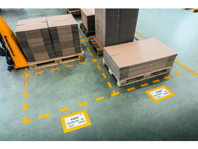 Gulvmarkering Vindue A4 aftagelig gul 10 stk