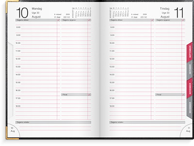Årbog dagkalender sort kunstskind indbundet 2026
