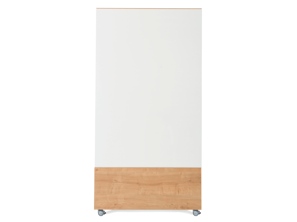 Whiteboardtavle | Rocada | mobil | dobbeltsidet | 1000 x 1980 mm natur