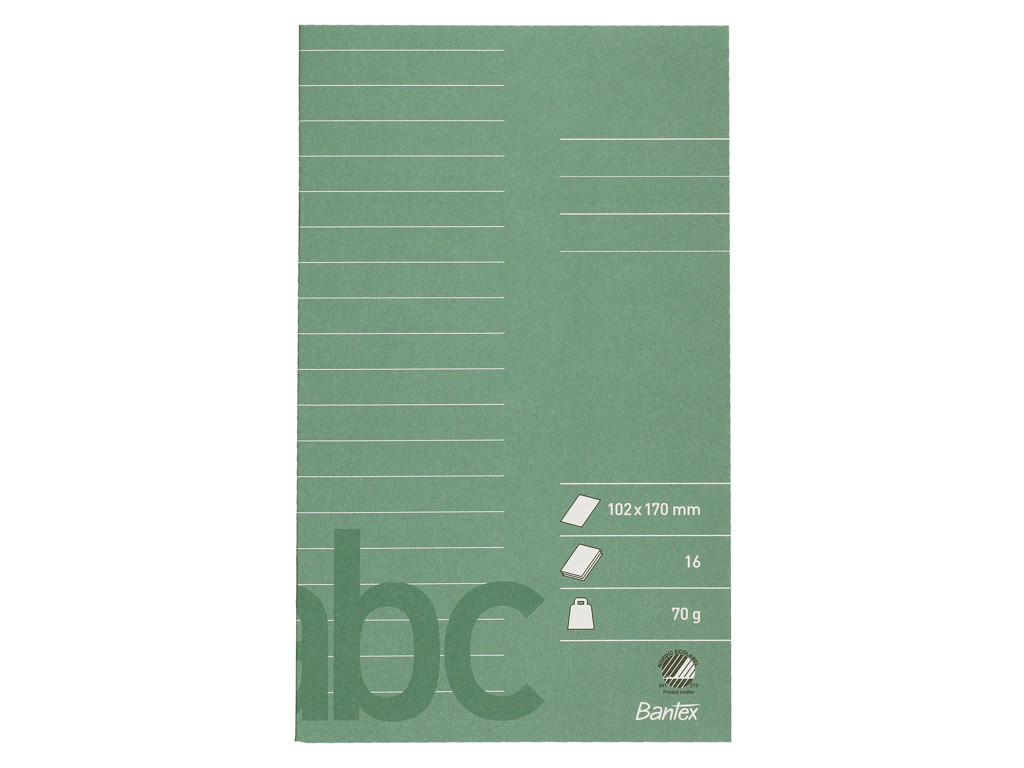 Glosehæfte 10x17 cm lin grøn