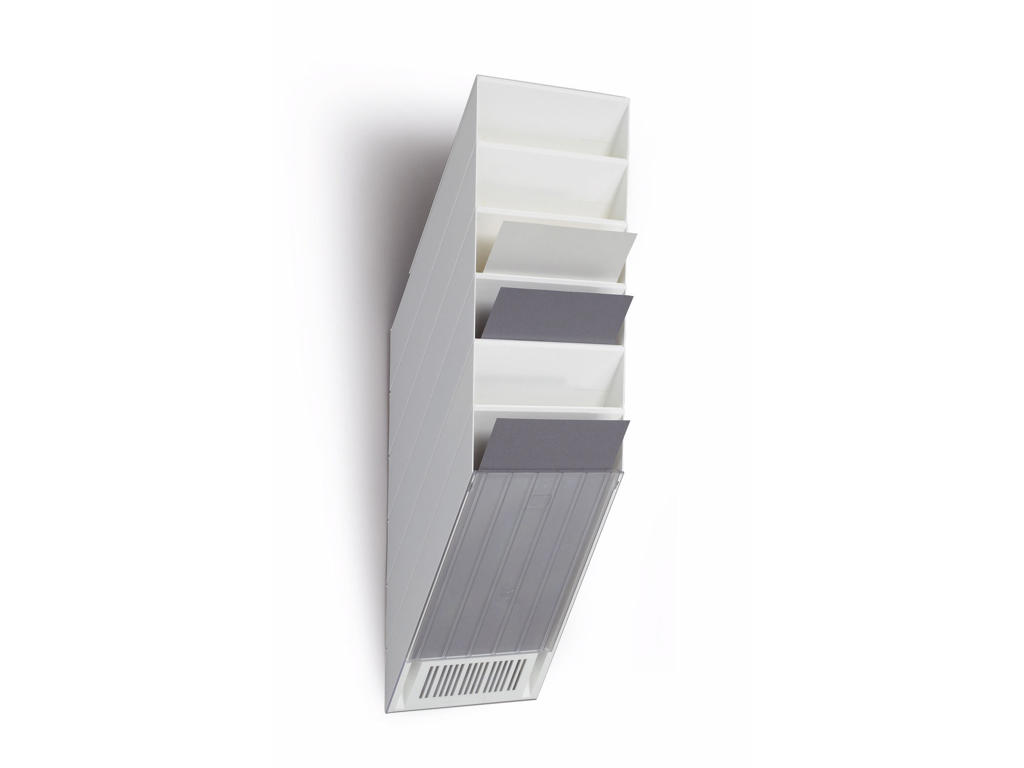 Brochureholder Flexiboxx A4 6 rum lodret hvid