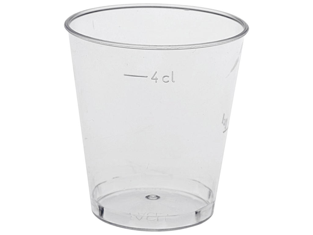 Plastglas shot 4 cl 25 stk