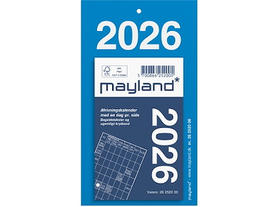 Afrivningskalender m/bagsidetekst 2026