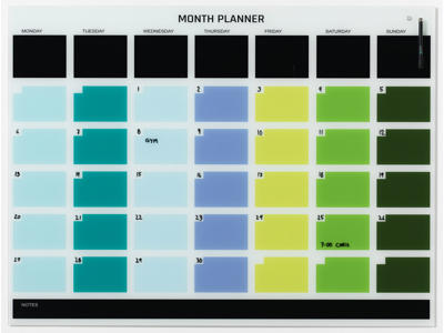Magnetisk glastavle Naga | Month Planner | 120 x 90 cm | Multi