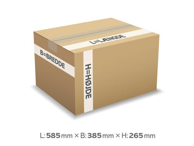 Papkasse 585x385x265 mm 7 mm - 60 liter 