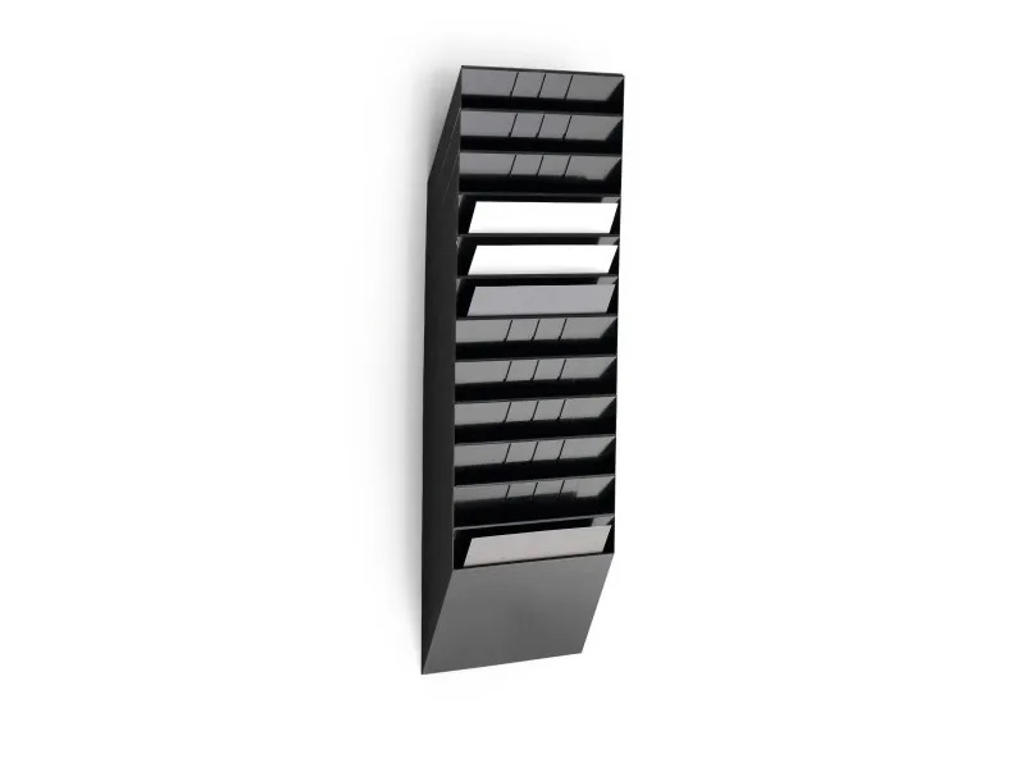 Brochureholder Flexiboxx A4 12 rum vandret sort